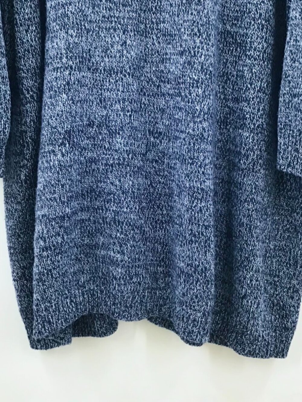 Women's 2X Cardigan Sweater Tunic Length Marled Blue Chunky Pockets Lagenlook - Picture 9 of 9